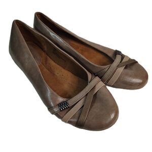 Cloudwalkers by Avenue Jenni Flats 11W Taupe Brown Comfort Stretch Straps